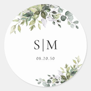 Eucalyptus Wedding Classic Round Sticker