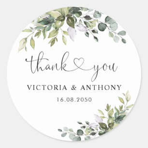 Eucalyptus Wedding Classic Round Sticker