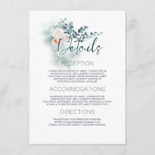 Eucalyptus Wedding Details Information Guest Enclosure Card