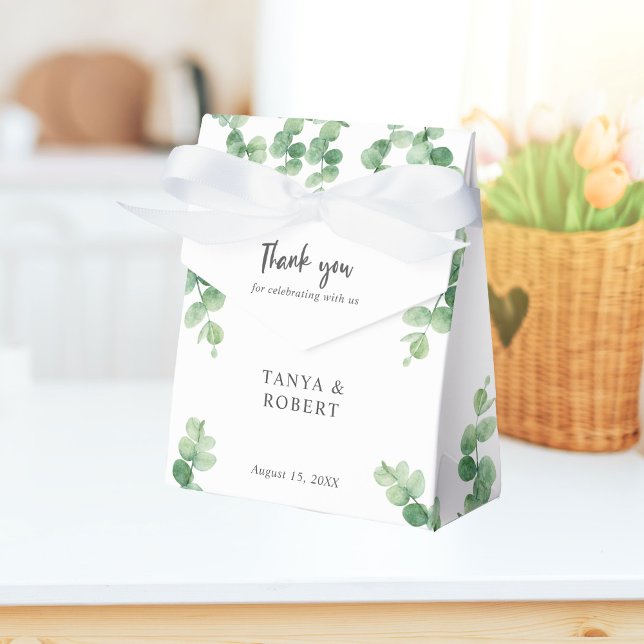 Eucalyptus Wedding Elegant Thank you Simple Chic Favor Box (Creator Uploaded)