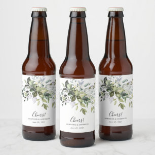 Eucalyptus Wedding Favor Beer Bottle Labels