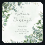 Eucalyptus Wedding Favor Label Sticker 1001A<br><div class="desc">Celebrate your special day with timeless elegance using this beautifully designed Wedding Sticker. This Sticker strikes the perfect balance between classic proportion and modern style, making it an ideal choice for your wedding. Featuring a delicate green eucalyptus design, the artwork brings a fresh, natural feel that suits a wide range...</div>