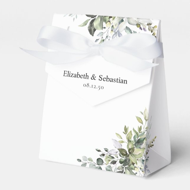 Eucalyptus Wedding Favour Box (Front Side)