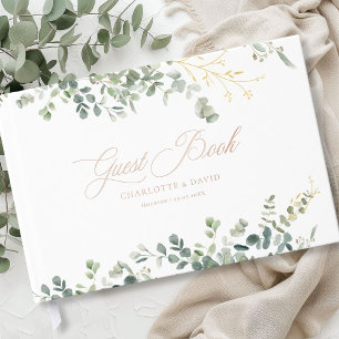 Eucalyptus Wedding Handwriting Script Wedding  Guest Book