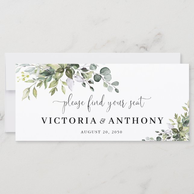 Eucalyptus Wedding Head Table Sign (Front)