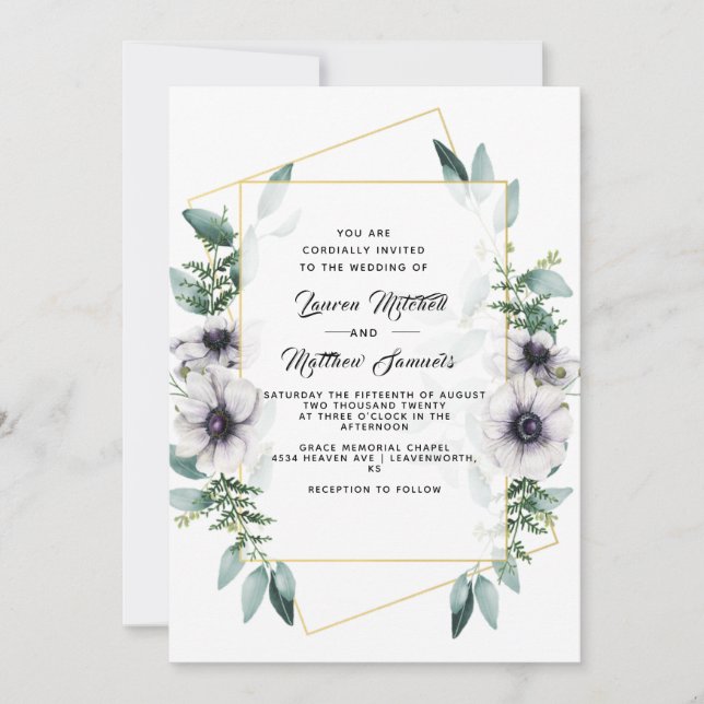 Eucalyptus Wedding Invitation (Front)