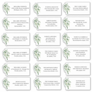 Eucalyptus Wedding Invitation Address Labels