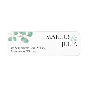 Eucalyptus Wedding Invitation Return Address Label