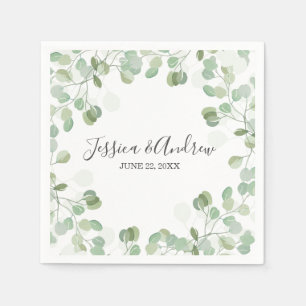Eucalyptus Wedding Napkin Botanical Personalized