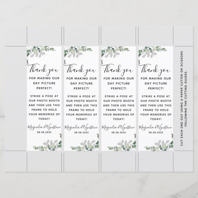 Eucalyptus Wedding Photo Booth Insert Template (Front)