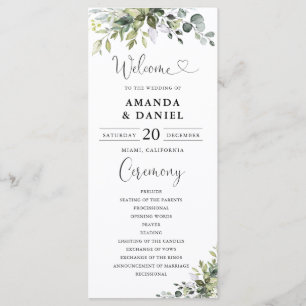 Eucalyptus Wedding Program