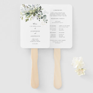 Eucalyptus Wedding Program Fan