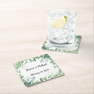 Eucalyptus Wedding pub custom coaster