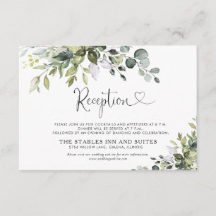 Eucalyptus Wedding Reception Enclosure Card