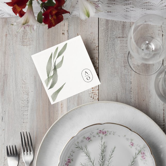 Eucalyptus Wedding Reception Napkins (Creator Uploaded)