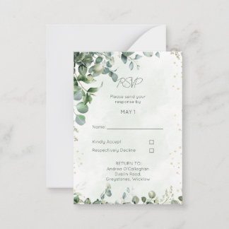 Eucalyptus Wedding RSVP Card 1001