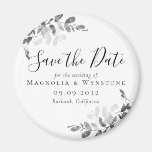 Eucalyptus Wedding Save The Date Magnet