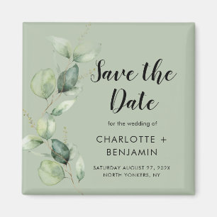 Eucalyptus Wedding Save the Date Magnet