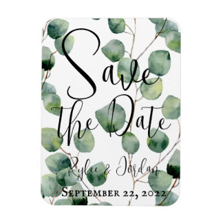 Eucalyptus Wedding Save The Date Magnet