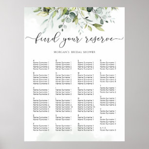 Eucalyptus wedding seating chart