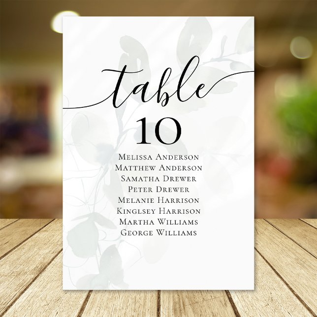 Eucalyptus Wedding Table Seating Chart Table Number (Creator Uploaded)