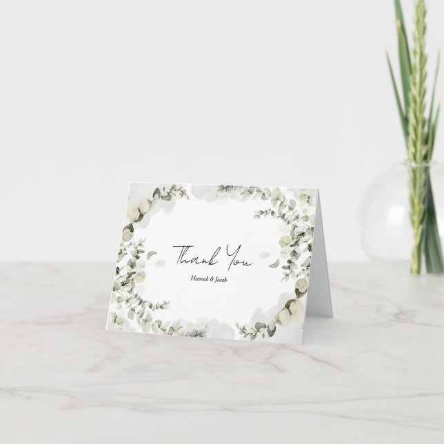 Eucalyptus Wedding  Thank You Card (Front)