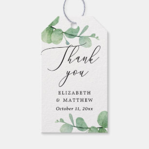 Eucalyptus Wedding Thank You   Script Greenery Gift Tags