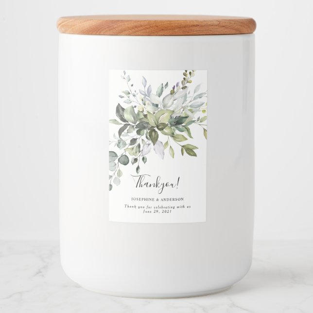 Eucalyptus Wedding Thankyou Food Label Set (Front)