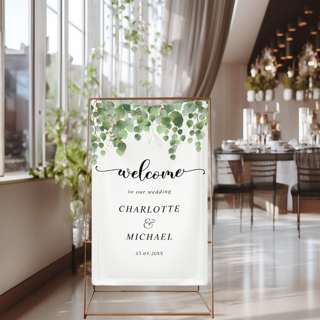 Eucalyptus Wedding Welcome Banner (Eucalyptus Wedding Welcome Banner with your name & Date.)