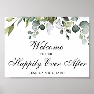 Eucalyptus Wedding Welcome Poster Sign