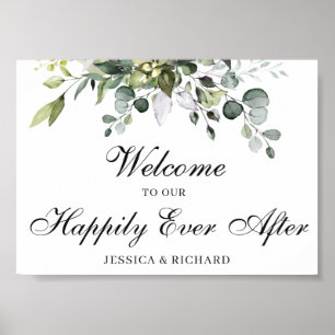 Eucalyptus Wedding Welcome Poster Sign