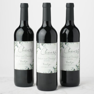 Eucalyptus Wedding Wine Bottle Label 1001A