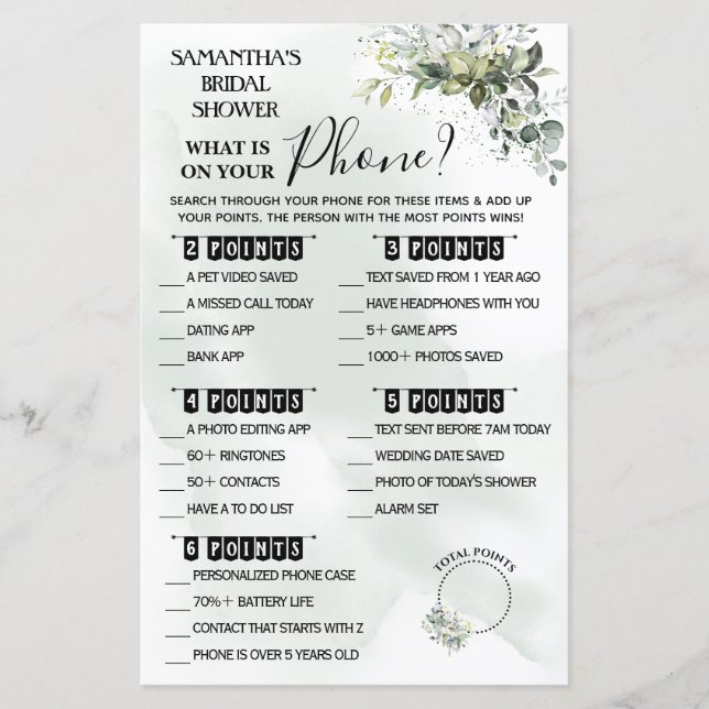 Eucalyptus What is on your Phone bilingual game (Front)