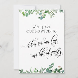 Eucalyptus When We Can Hug You Postponed Wedding Invitation