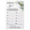 Eucalyptus Where was She Bridal Shower Game card