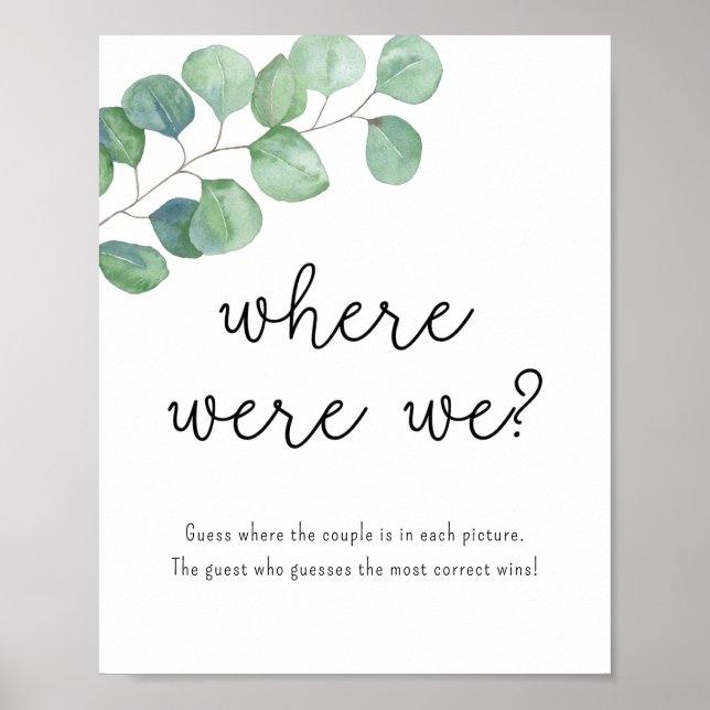 Eucalyptus - Where Were We Poster (Front)