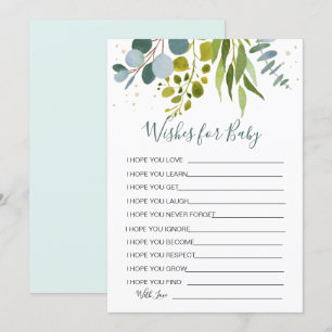 Eucalyptus Wishes for Baby Shower Game Invitation