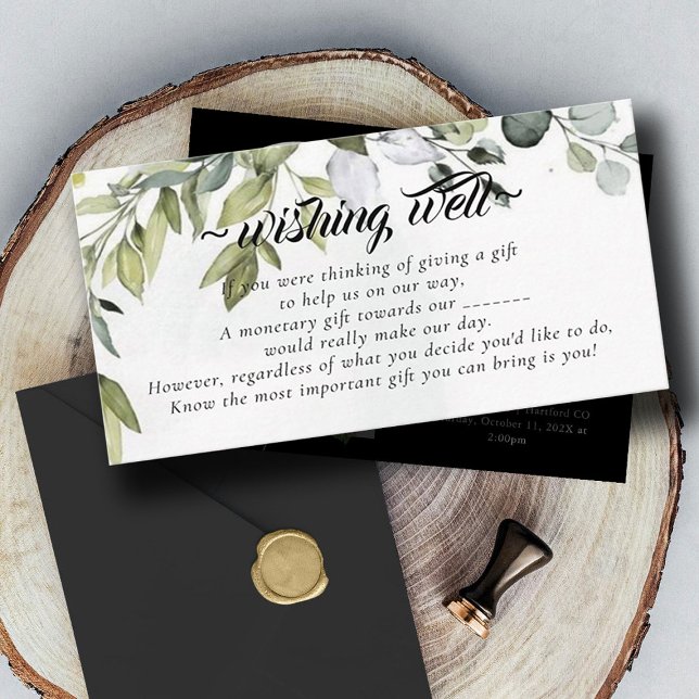 Eucalyptus Wishing Well for Wedding Enclosure Card (Creator Uploaded)