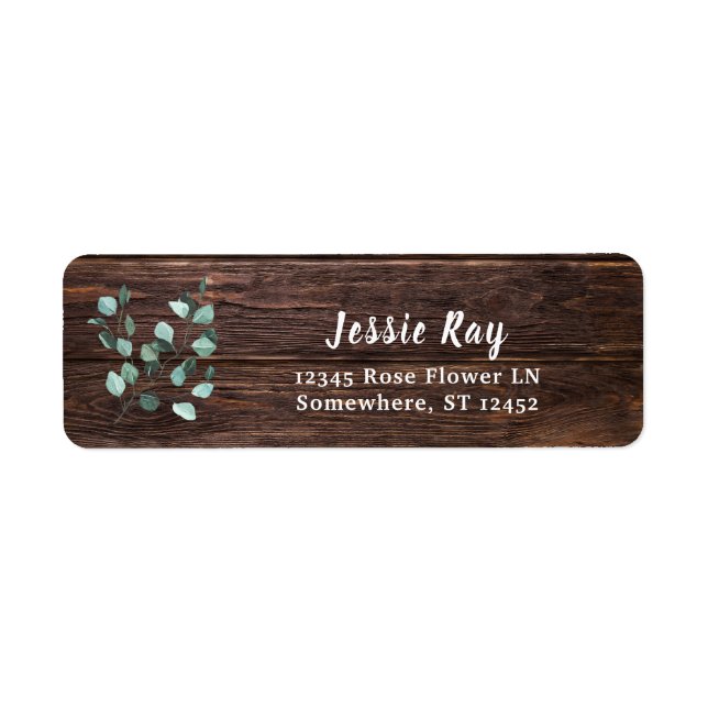 Eucalyptus & Wood Greenery Adresse de retour (Devant)