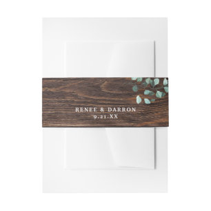 Eucalyptus & Wood Greenery Invitation Belly Band