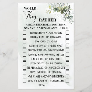 Eucalyptus Would they rather shower game bilingual