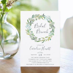 Eucalyptus Wreath Bridal Brunch Invitation