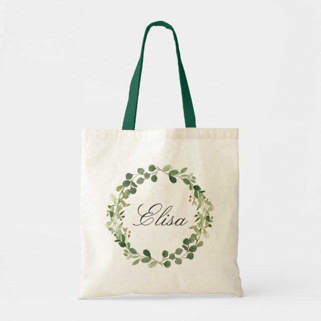 Eucalyptus Wreath Bridesmaid Tote Bag (Front)