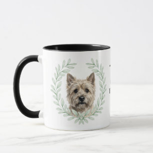 Eucalyptus Wreath Cairn Terrier Dog Monogram Mug