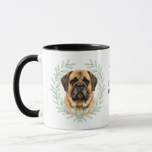 Eucalyptus Wreath English Mastiff Dog Monogram Mug