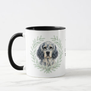 Eucalyptus Wreath English Setter Dog Monogram Mug