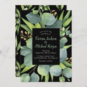Eucalyptus Wreath Frame Wedding Invitation