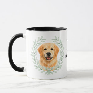 Eucalyptus Wreath Golden Retriever Dog Monogram Mug