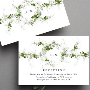 Eucalyptus Wreath Monogram Wedding  Reception Enclosure Card