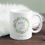 Eucalyptus Wreath Mother of the Bride Coffee Mug<br><div class="desc">A sweet and elegant wedding keepsake for your mom on your wedding day,  mug features a watercolor wreath of sage green eucalyptus leaves and foliage with "mother of the bride" inscribed inside in hand lettered script. Personalize with your wedding date beneath. Designed to match our Eucalyptus Wreath collection.</div>